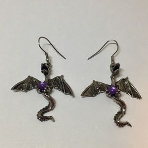 Gothic dragon earrings
